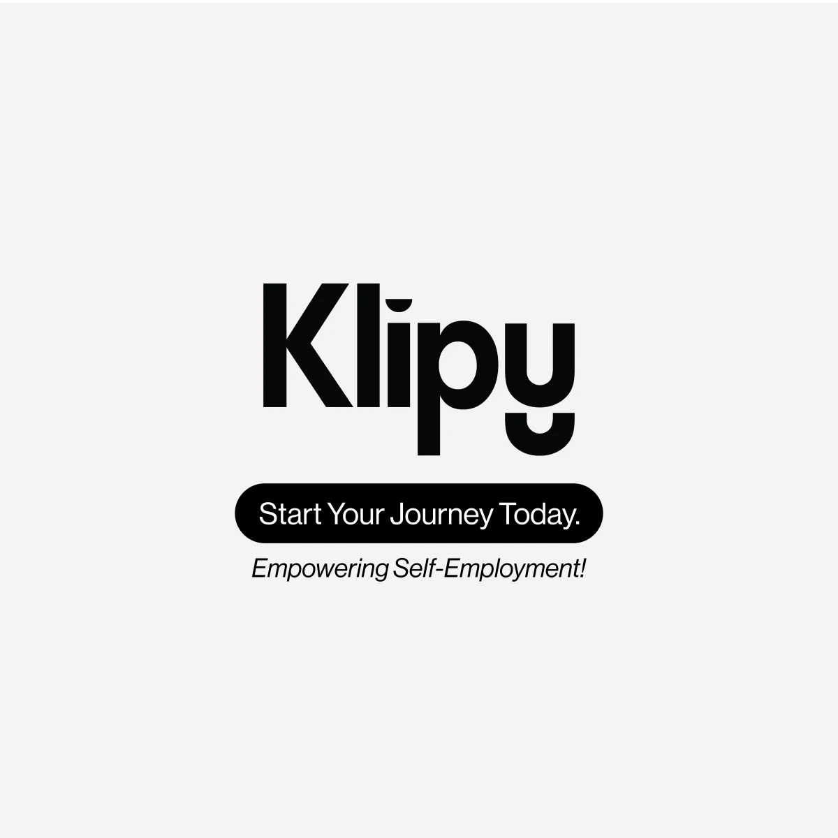 Klipy logo, with the tagline 'Start your journey today.'