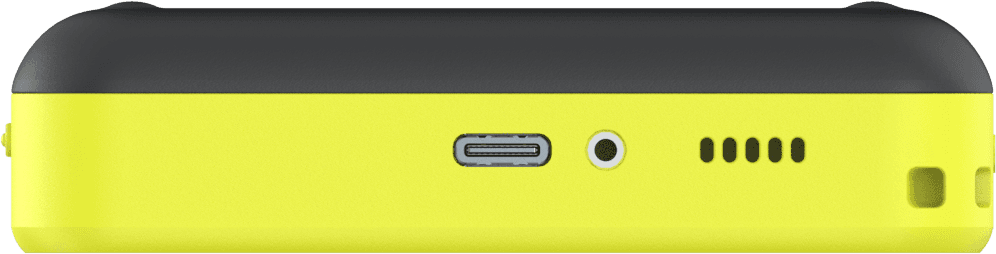 The top edge of Teya Lite: a USB-C port and speaker holes, no printer or receipt slot.